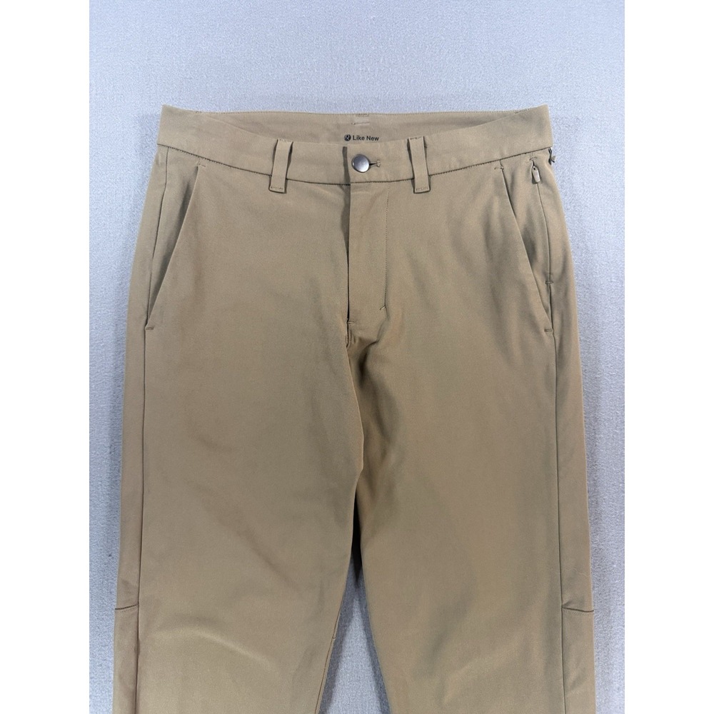 Lululemon ABC Slim Fit Pocket Pants Mens 29x29 Khaki Tan Mid Rise Zip Pocket - Picture 3 of 10